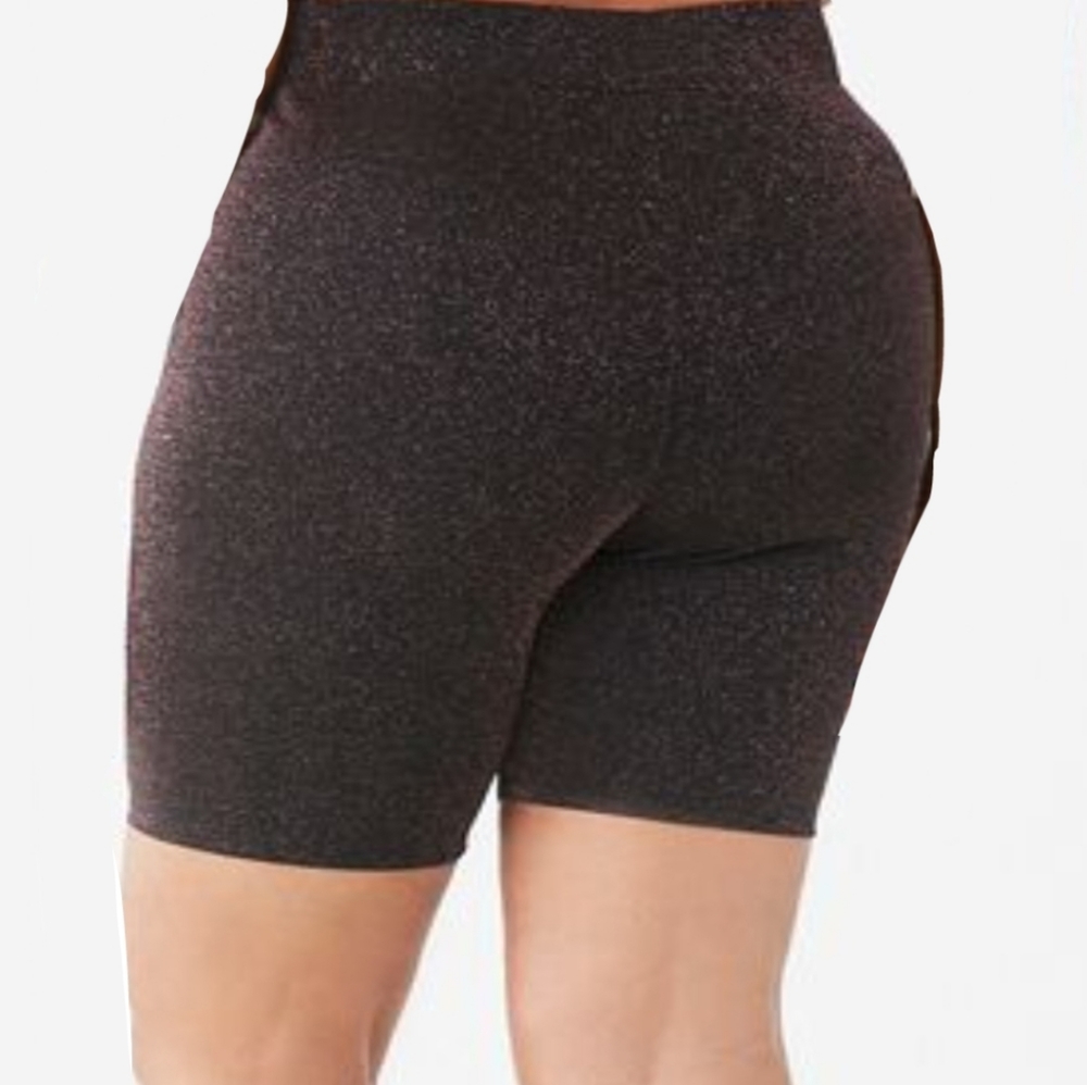 Forever 21 Black with Rose Gold Glitter Biker Shorts Plus Size 3xl